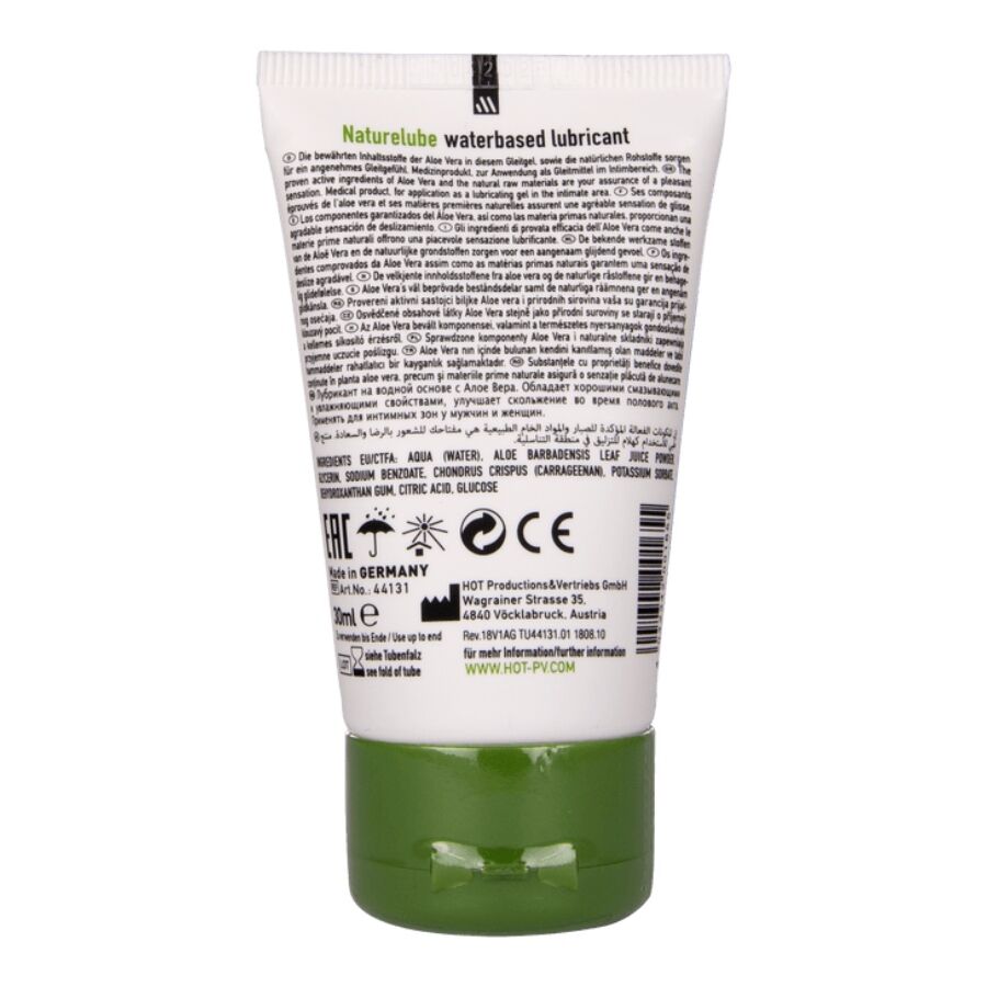 HOT - NATURE LUBE LUBRICANTE BASE AGUA ALOE VERA 30 ML - Imagen 2
