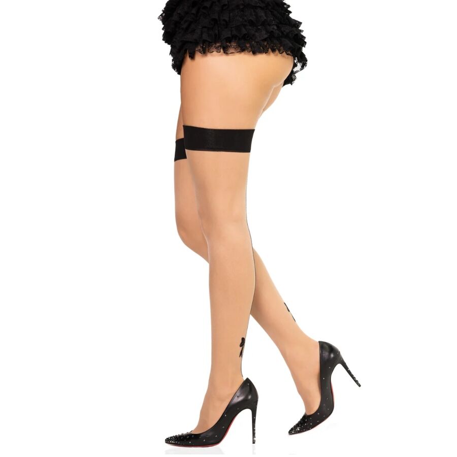 LEG AVENUE - 1963 MEDIAS DE SPANDEX CON COSTURA TRASERA NEGRO - TALLA ÚNICA - Imagen 3