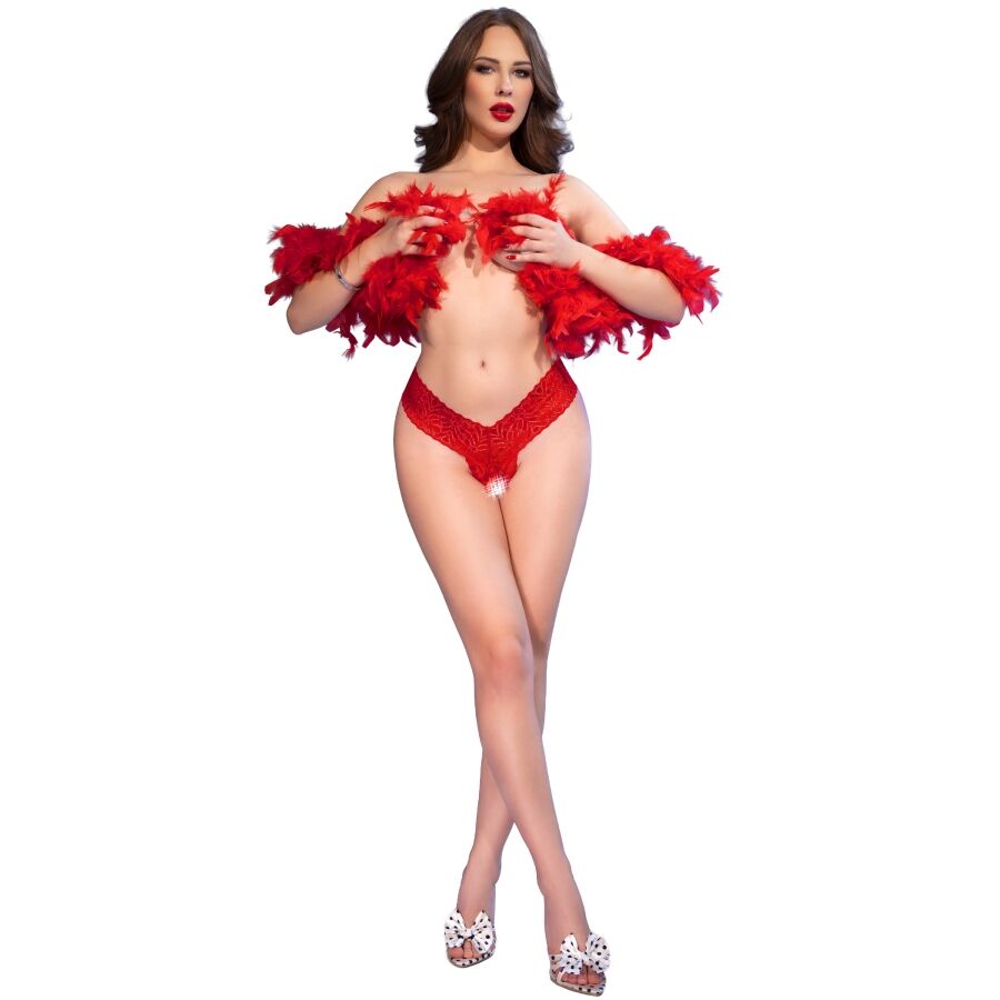 CHILIROSE - CR 4885 TANGA CON ENTREPIERNA ABIERTA ROJO M