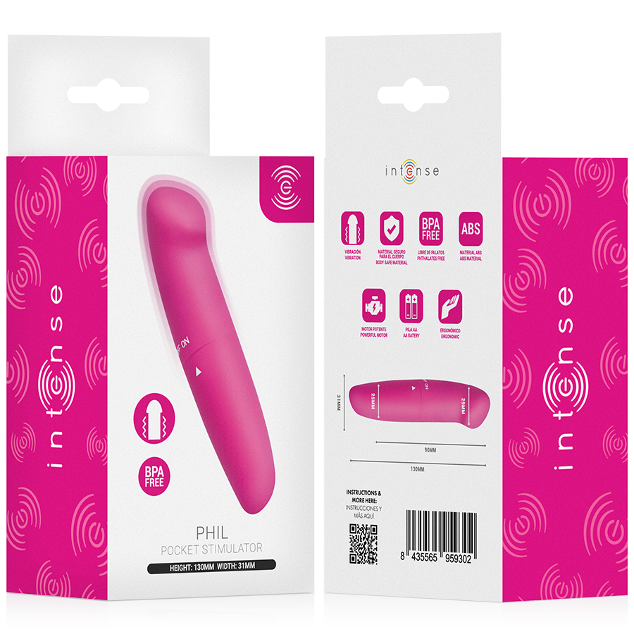 INTENSE - PHIL VIBRADOR PUNTO G ROSA 13 CM - Imagen 5