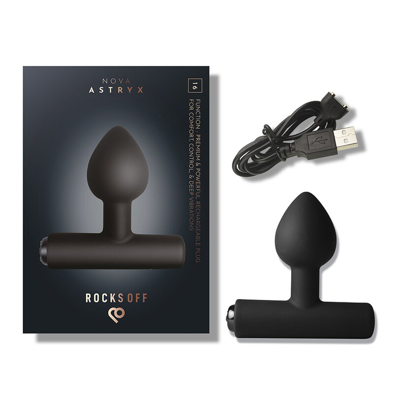 ROCKS-OFF - NOVA ASTRYX PREMIUM PLUG ANAL RECARGABLE 16 FUNCIONES NEGRO - Imagen 3