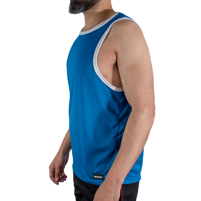 MACHO - CMV002 CAMISETA GYM AZUL S/M - Imagen 2