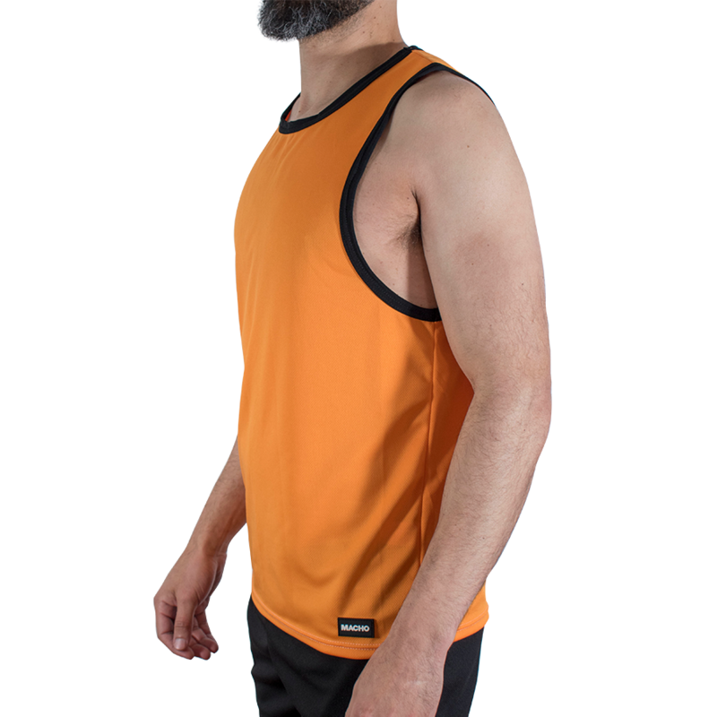 MACHO - CMV005 CAMISETA GYM NARANJA L/XL - Imagen 2
