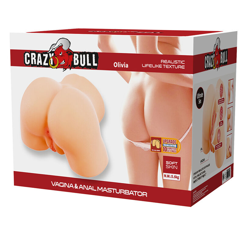 CRAZY BULL - OLIVIA MASTURBADOR VAGINAL Y ANAL DOBLE CON VIBRACIÓN - Imagen 3
