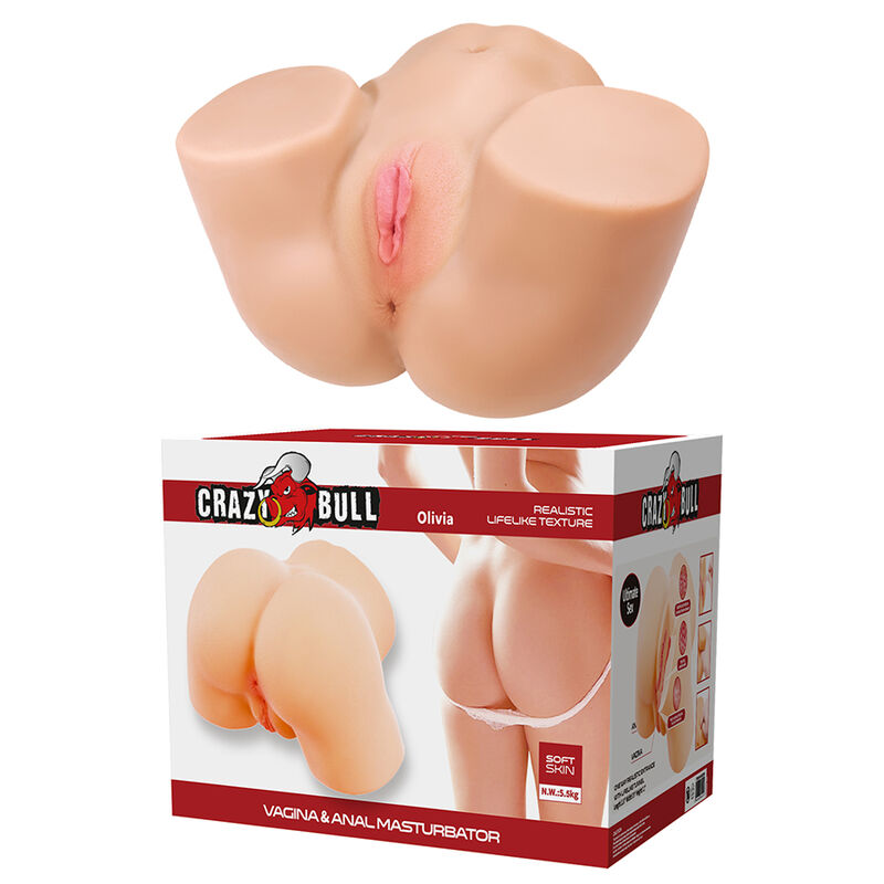 CRAZY BULL - OLIVIA MASTURBADOR VAGINAL Y ANAL DOBLE CON VIBRACIÓN