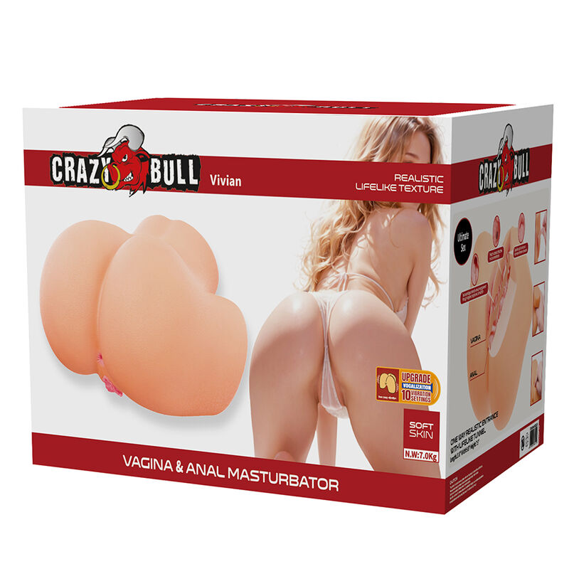 CRAZY BULL - VIVIAN MASTURBADOR VAGINAL Y ANAL DOBLE CON VIBRACIÓN - Imagen 6