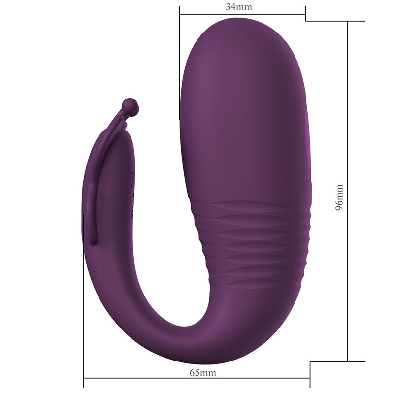 PRETTY LOVE - KLAY VIBRADOR HUEVO CON EMPUJE APP CONTROL MORADO - Imagen 5