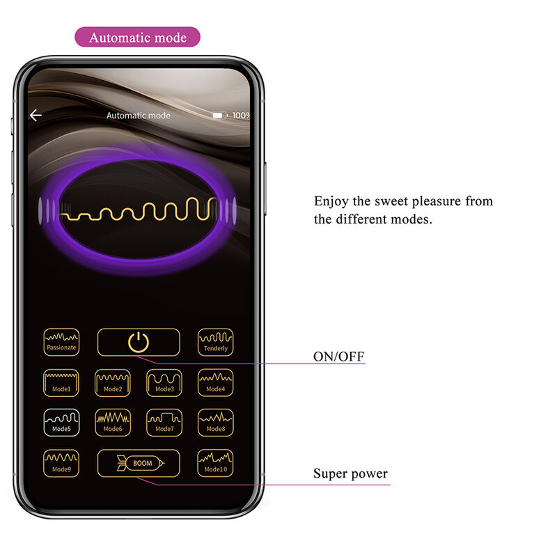PRETTY LOVE - KLAY VIBRADOR HUEVO CON EMPUJE APP CONTROL MORADO - Imagen 16
