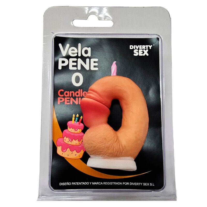 DIABLO PICANTE - VELA PENE EN FORMA DE NÚMERO 0 COLOR CARNE