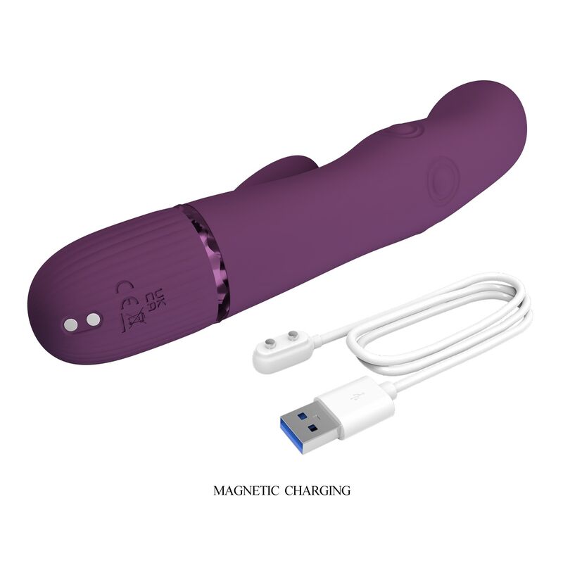 PRETTY LOVE - ZACH VIBRADOR RABBIT RECARGABLE CON EMPUJE 5+5 FUNCIONES - Imagen 4