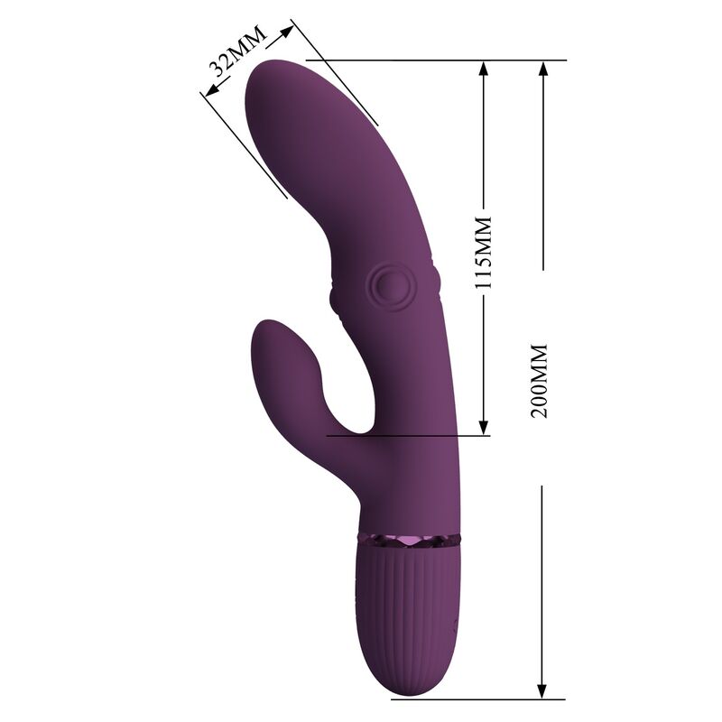 PRETTY LOVE - ZACH VIBRADOR RABBIT RECARGABLE CON EMPUJE 5+5 FUNCIONES - Imagen 9
