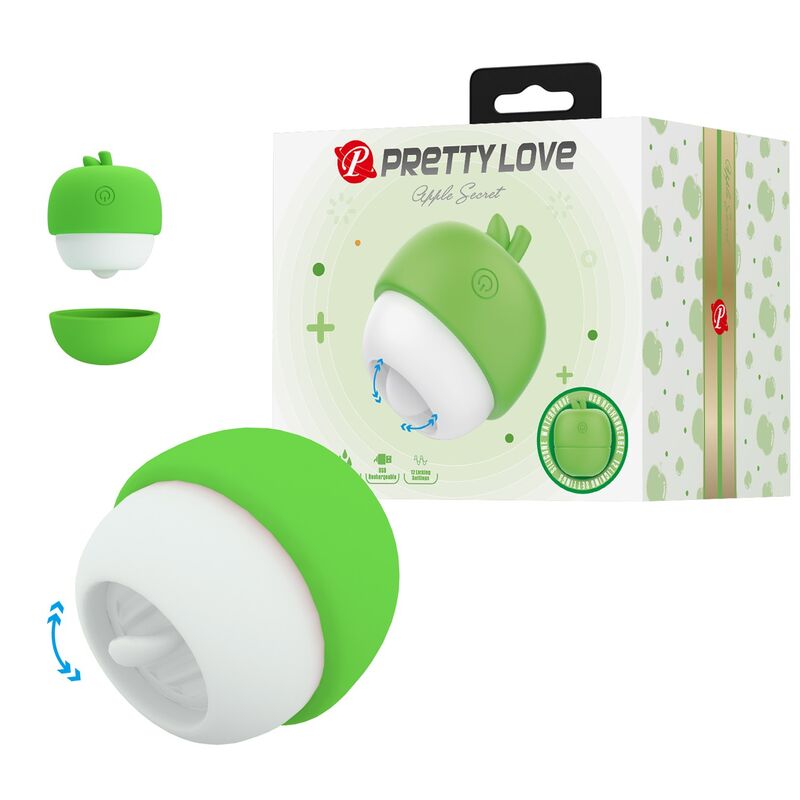 PRETTY LOVE - ESTIMULADOR CLITORAL CON EFECTO LENGUA RECARGABLE VERDE - Imagen 2