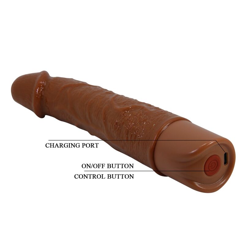 PRETTY LOVE - LEONARDO VIBRADOR REALÍSTICO 20 CM Ø 4 CM COLOR MARRÓN - Imagen 9