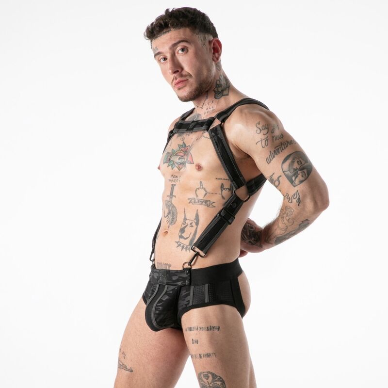 LOCKER GEAR - ARNÉS FULL MILITARY ACCESS NEGRO S/M - Imagen 2