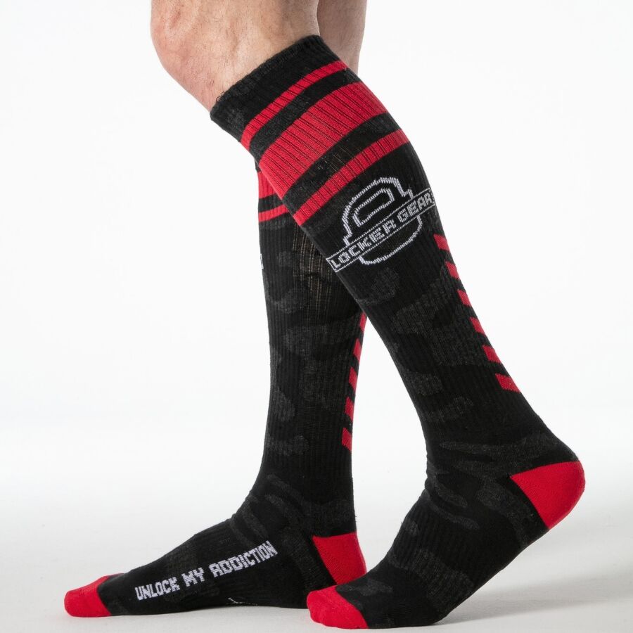 LOCKER GEAR - FULL MILITARY KNEE HIGH SOCKS TALLA ÚNICA ROJO