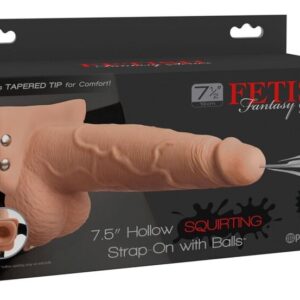 FETISH FANTASY SERIES - ARNÉS AJUSTABLE PENE REALÍSTICO CON TESTÍCULOS SQUIRTING 19 CM