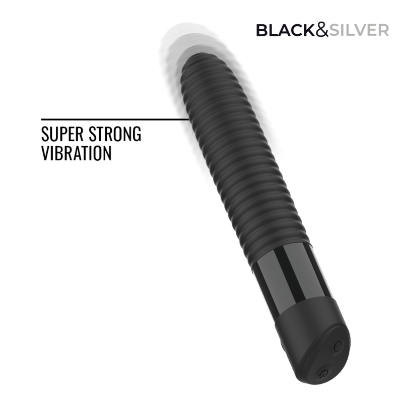 BLACK & SILVER - JOSEPH VIBRADOR RECARGABLE USB CON PANTALLA LED NEGRO - Imagen 3