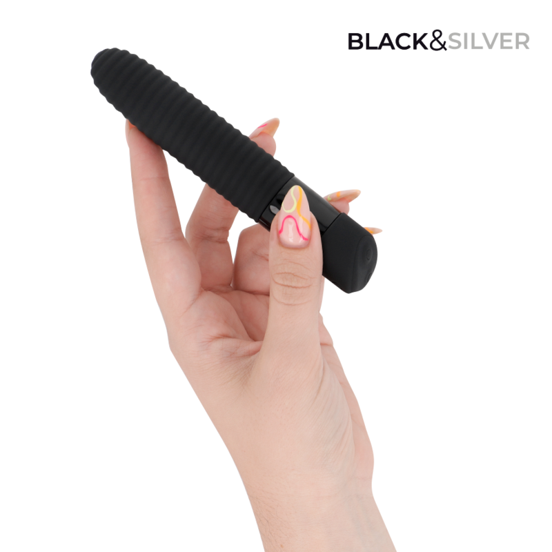 BLACK & SILVER - JOSEPH VIBRADOR RECARGABLE USB CON PANTALLA LED NEGRO - Imagen 6