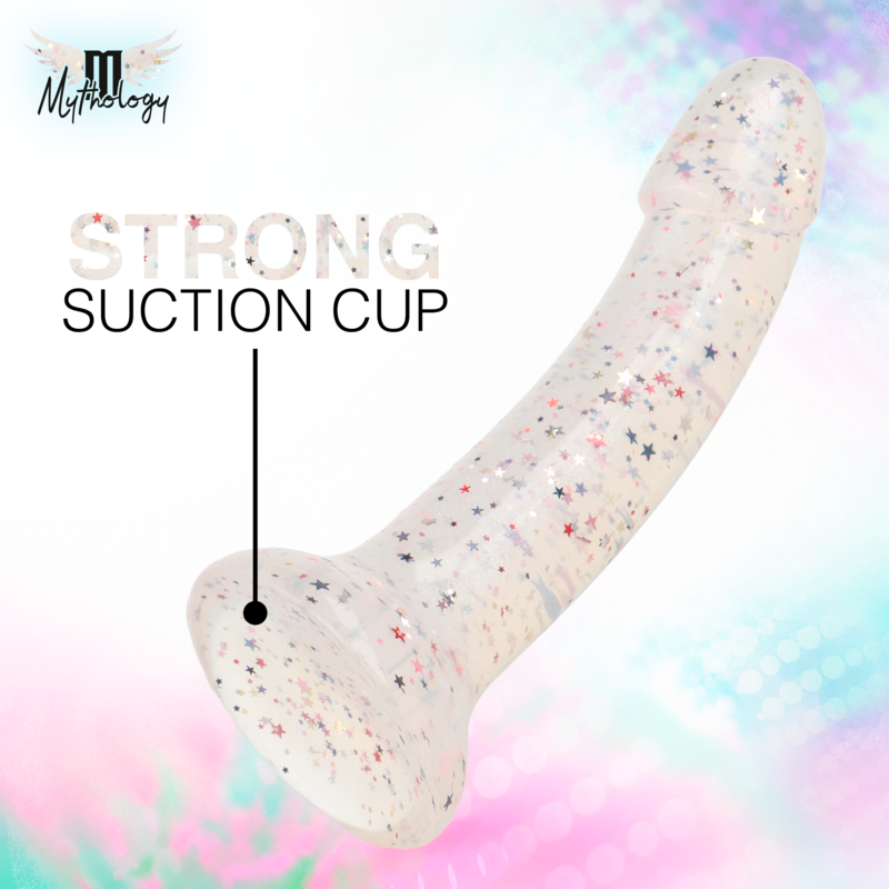 MYTHOLOGY - LYRA 1 DILDO DE SILICONA CON VENTOSA 19 CM -Ø- 3,3 CM FUCSIA CONFETI - Imagen 3