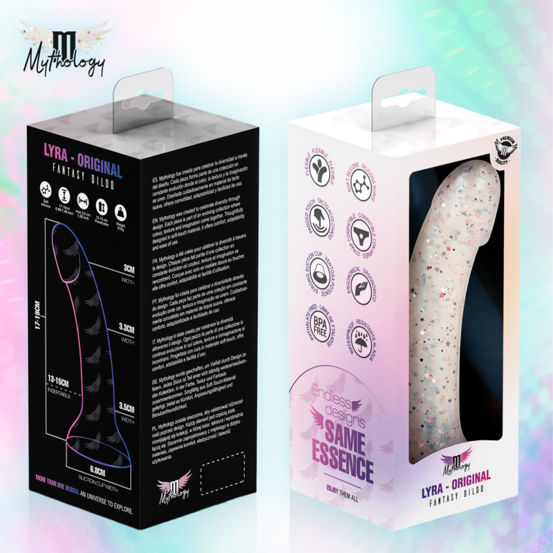 MYTHOLOGY - LYRA 1 DILDO DE SILICONA CON VENTOSA 19 CM -Ø- 3,3 CM FUCSIA CONFETI - Imagen 6