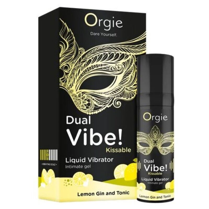 ORGIE - DUAL VIBE! LEMON GIN AND TONIC GEL ÍNTIMO BESABLE EFECTO VIBRANTE 15 ML - Imagen 2