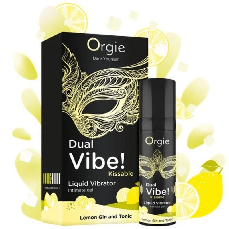 ORGIE - DUAL VIBE! LEMON GIN AND TONIC GEL ÍNTIMO BESABLE EFECTO VIBRANTE 15 ML - Imagen 3