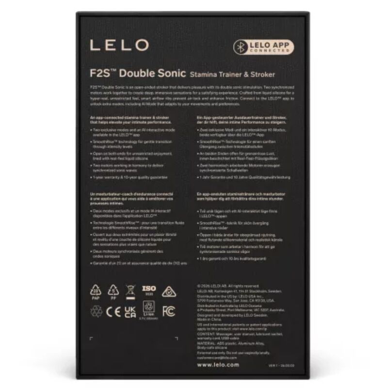 LELO - F2S DOUBLE SONIC MASTURBADOR MASCULINO CON DOBLE ESTIMULACIÓN SÓNICA VERDE AZULADO - Imagen 5
