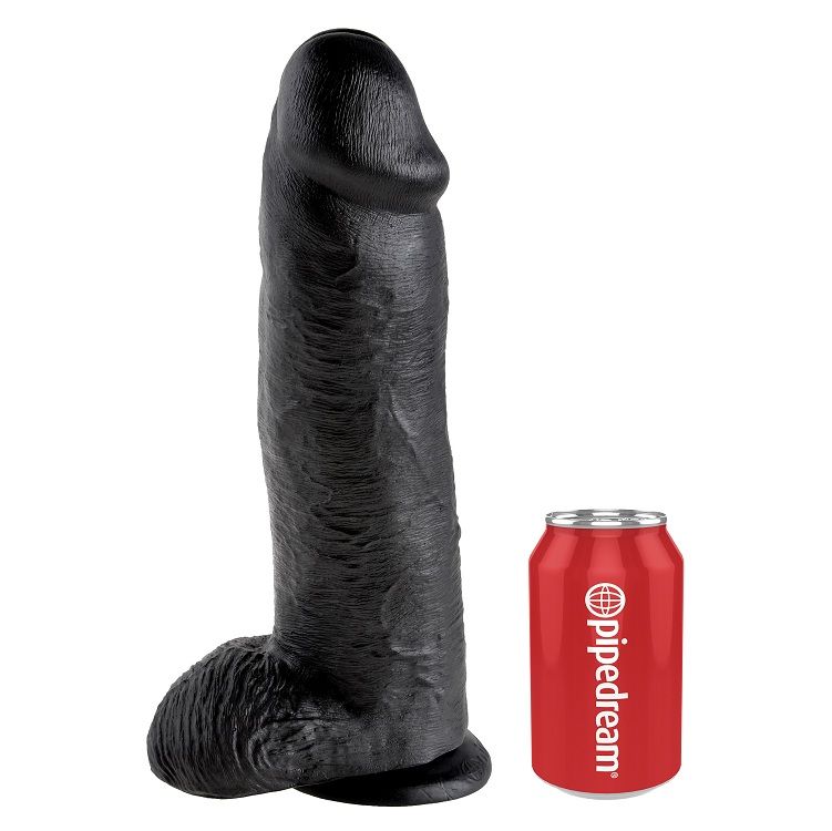 KING COCK - PENE REALISTICO NEGRO 30.48 CM