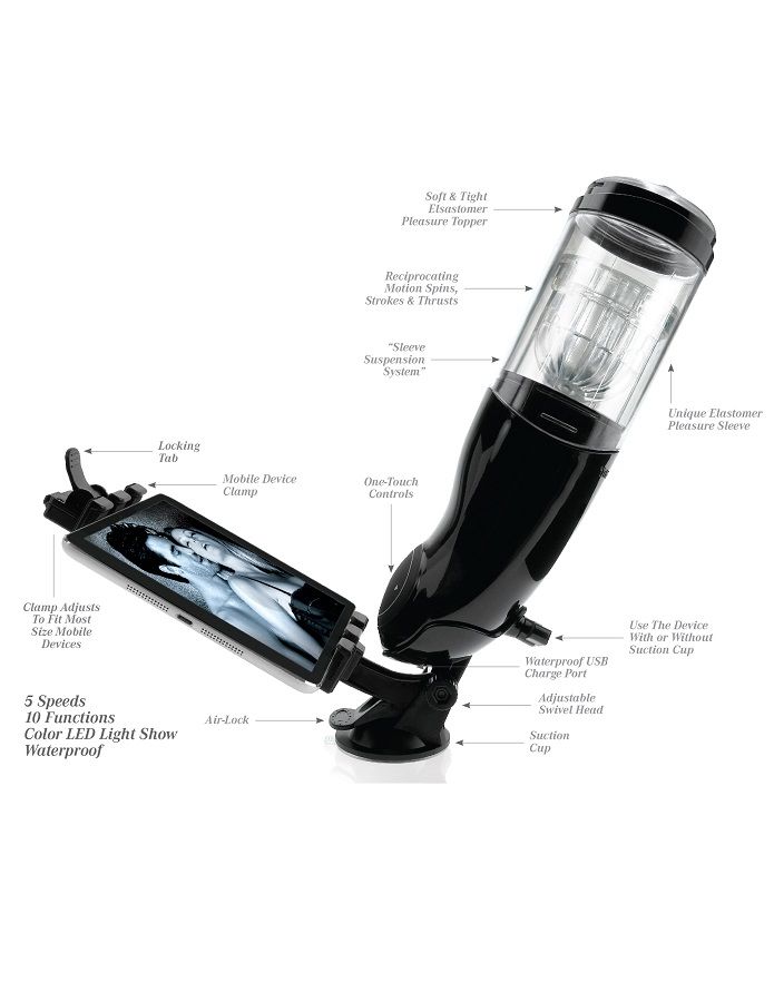 Mega-Bator Vibrador y Rotatorio – Masturbador Masculino Automático Recargable - Imagen 2