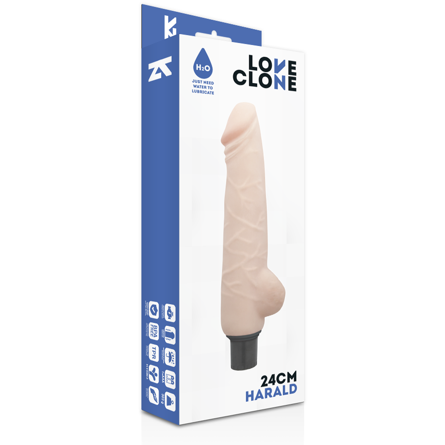 LOVECLONE - HARALD VIBRADOR REALÍSTICO SELF LUBRICATION 24 CM -O- 4 CM - Imagen 2