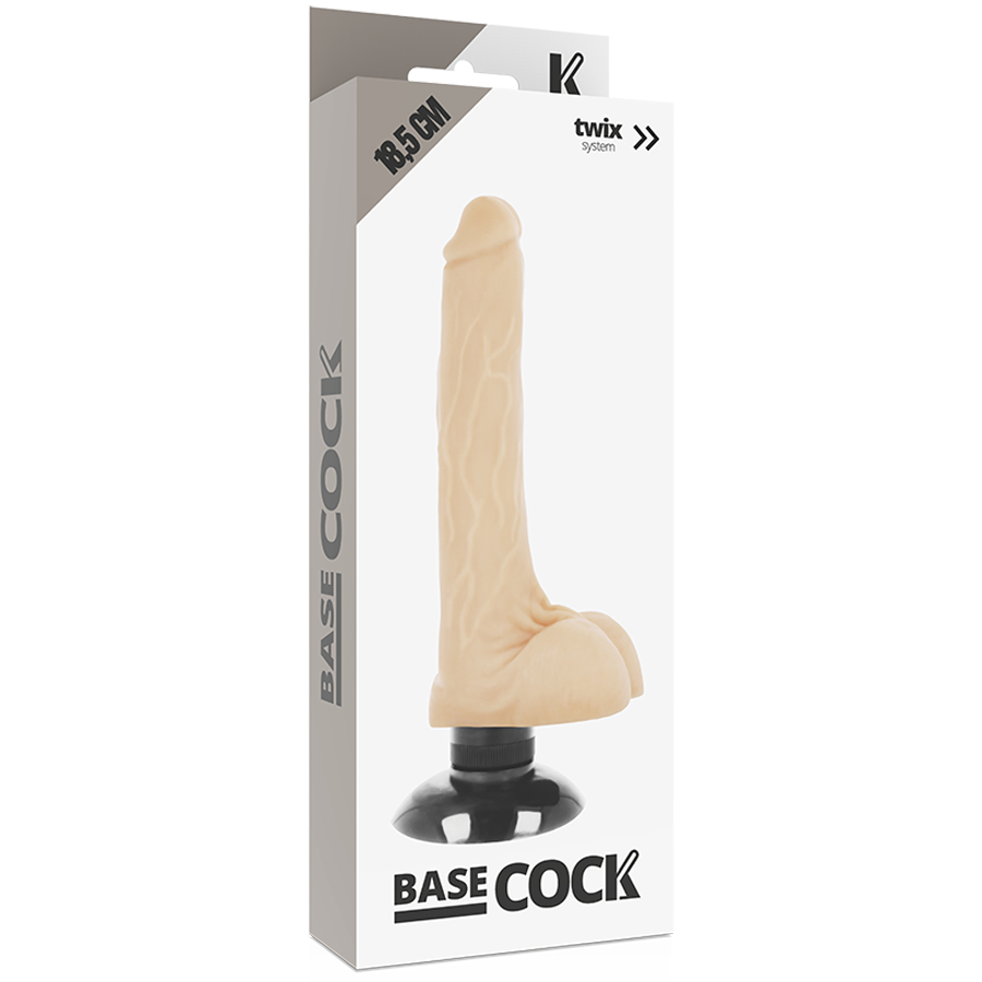 BASECOCK - VIBRADOR REALÍSTICO 2-1 NATURAL 18.5 CM -O- 4 CM - Imagen 6
