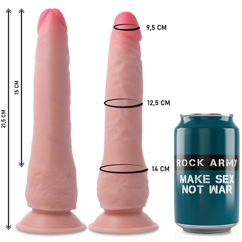 ROCKARMY - ARNÉS + DUAL DENSITY CRUSADER DILDO REALISTA 21.5 CM -O- 4.46 CM - Imagen 16