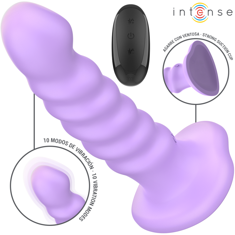 INTENSE - BRENDA VIBRATOR SIZE M SPIRAL DESIGN 10 VIBRATIONS PURPLE REMOTE CONTROL - Image 2