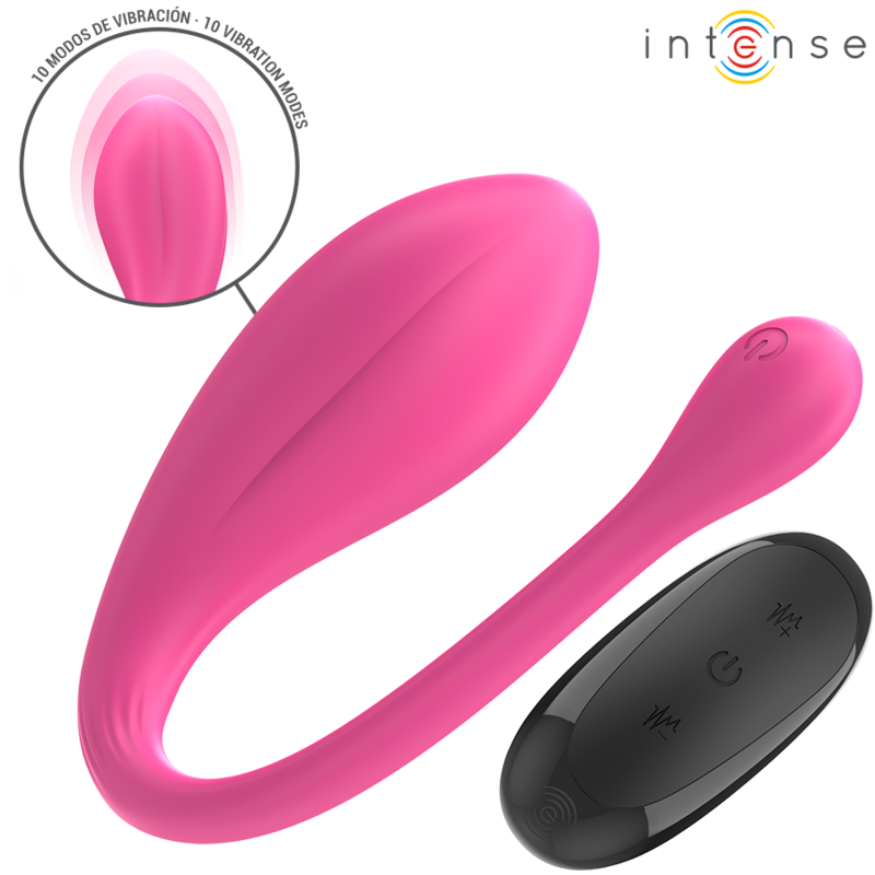 INTENSE - JANICE U VIBRATOR DOUBLE STIMULATION 10 VIBRATIONS PINK REMOTE CONTROL - Image 2