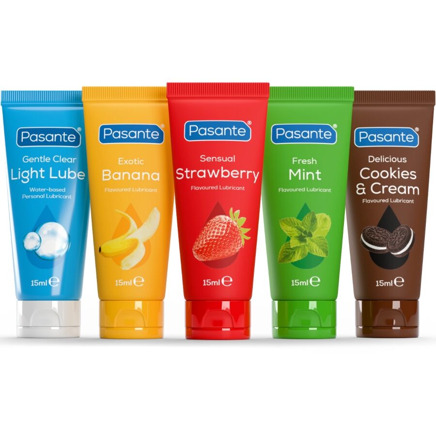 PASANTE - PACK ASSORTED FLAVOR LUBRICANTS 5 UNITS X 15 ML - Image 3