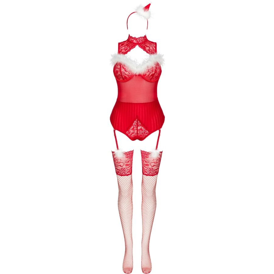 LIVCO CORSETTI FASHION - LIMPID SNOWFLAKES LC 90604 BODY + MEDIAS + DIADEMA NAVIDEÑA S/M - Image 3