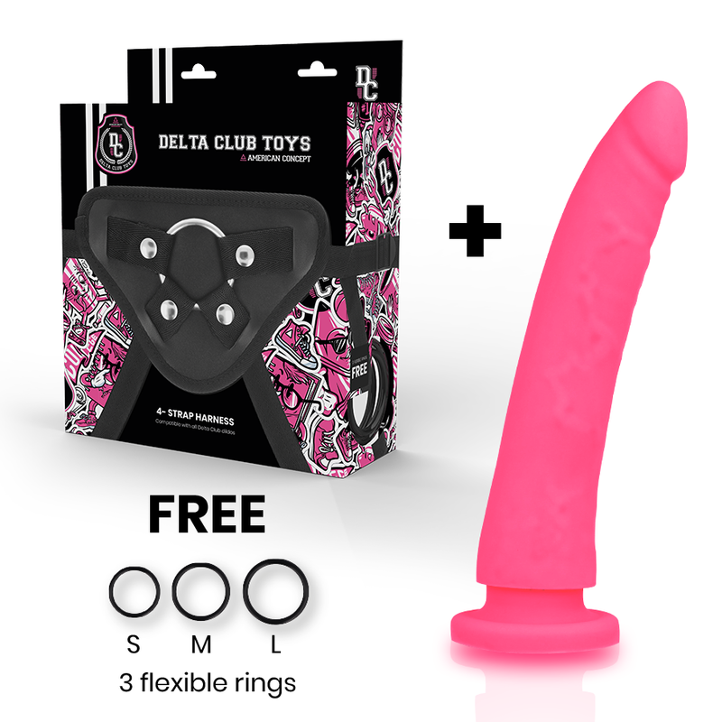 DELTA CLUB - TOYS HARNESS + DONG PINK SILICONE 20 CM -O- 4 CM - Image 2